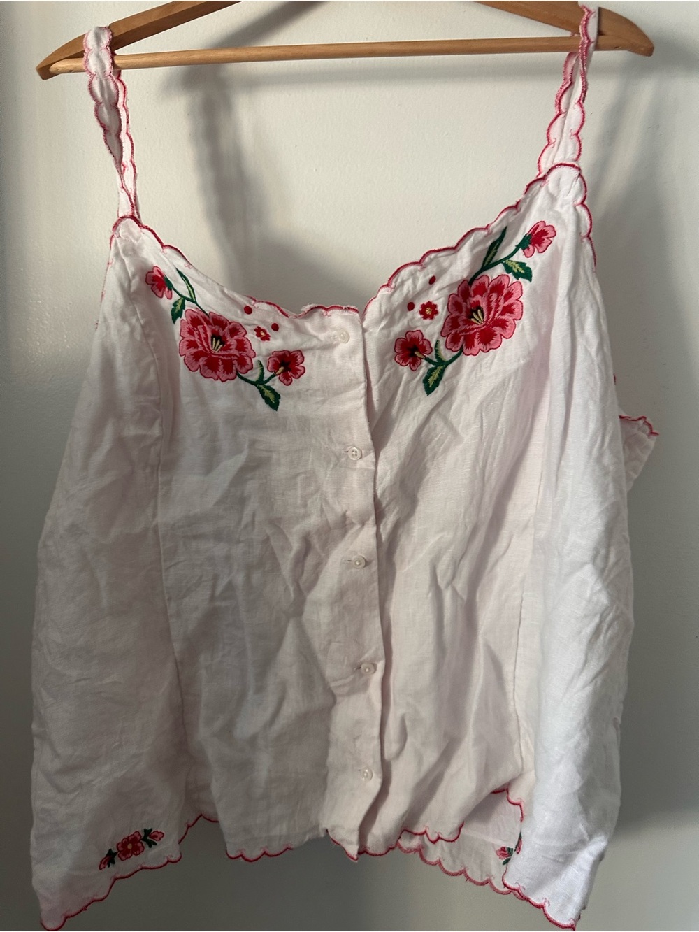 J. Crew Pink Floral Button-Front Sleep Top